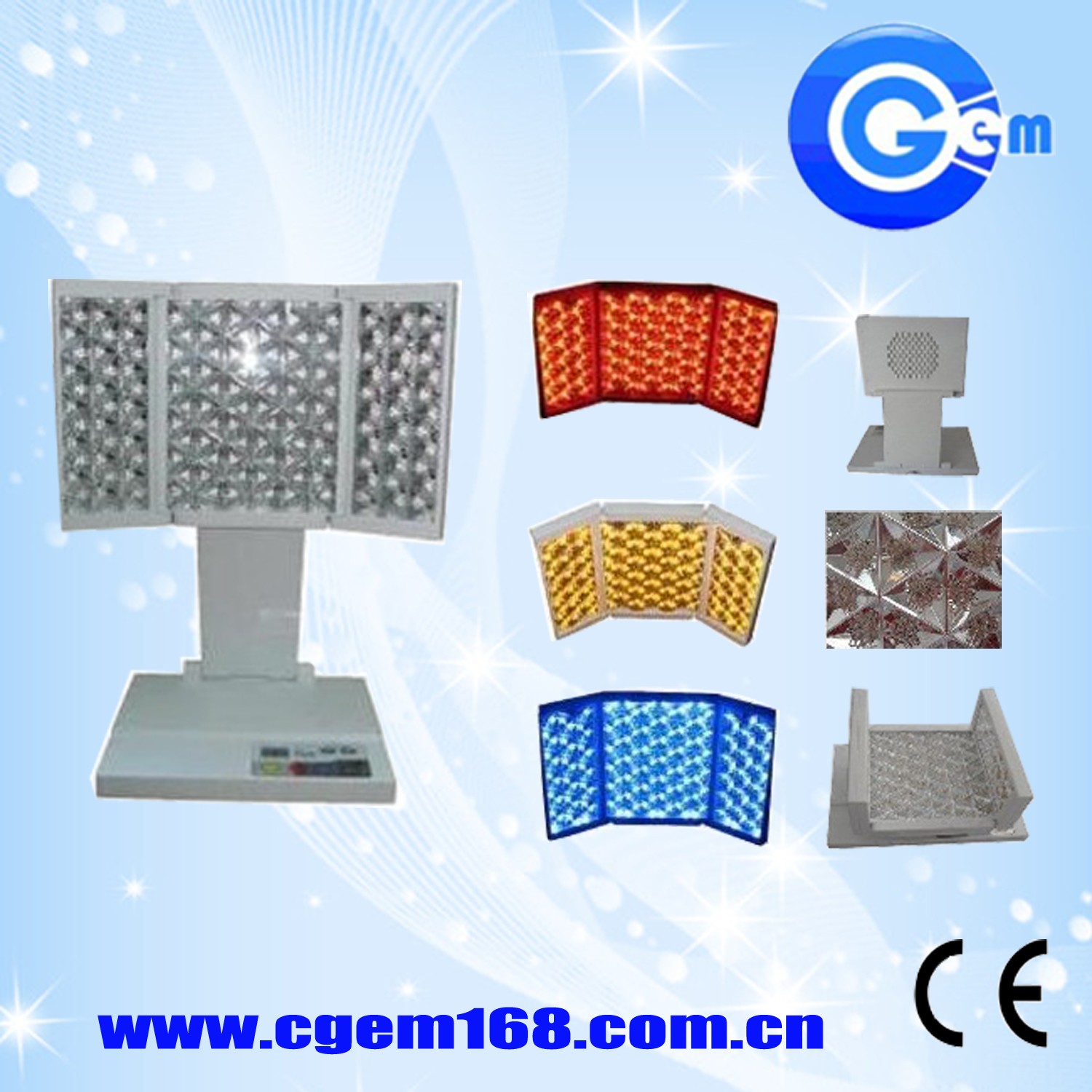 red blue yellow led light therapy beauty machine