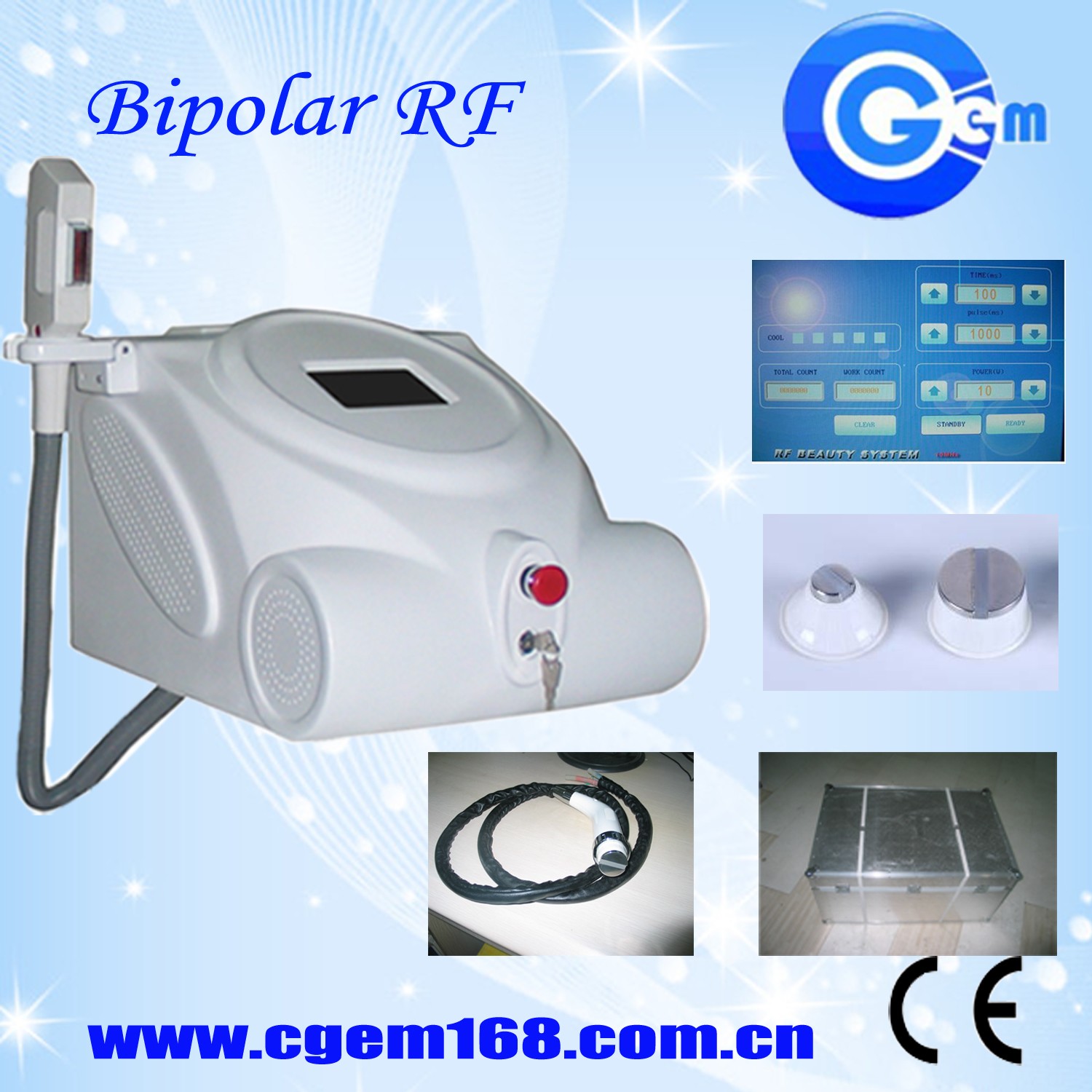 Bipolar RF skin rejuvenation beauty equipment