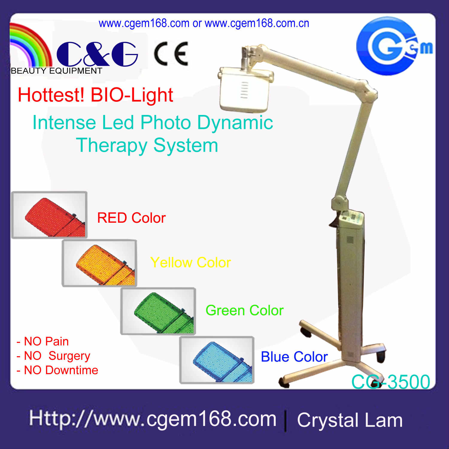 CG-3500 4 color PDT led light therapy machine with CE
